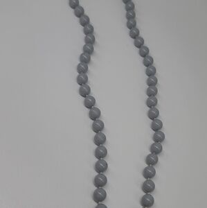 Long Gray Bead Chain Necklace